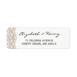 Etikett der hellbraunen Spitzenrücksendeadresse