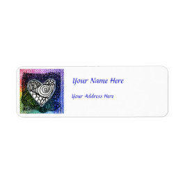 Etikett der Herzadresse - Farbiges Herz