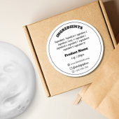 Etikett der Inhaltsstoffe Runder Aufkleber