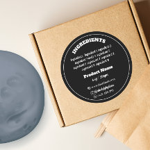 Etikett der Inhaltsstoffe