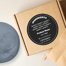 Etikett der Inhaltsstoffe Runder Aufkleber