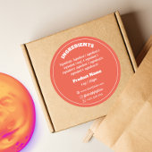 Etikett der Inhaltsstoffe Runder Aufkleber