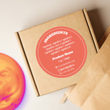 Etikett der Inhaltsstoffe