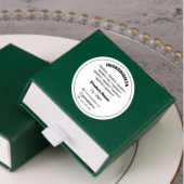 Etikett der Inhaltsstoffe Runder Aufkleber