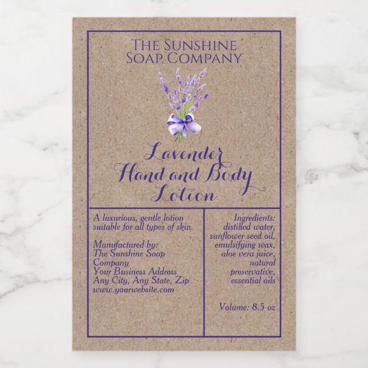 Etikett der Kraft Lavender wasserdichten Kosmetik (Einzelnes Label)