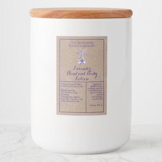 Etikett der Kraft Lavender wasserdichten Kosmetik (Vorderseite)