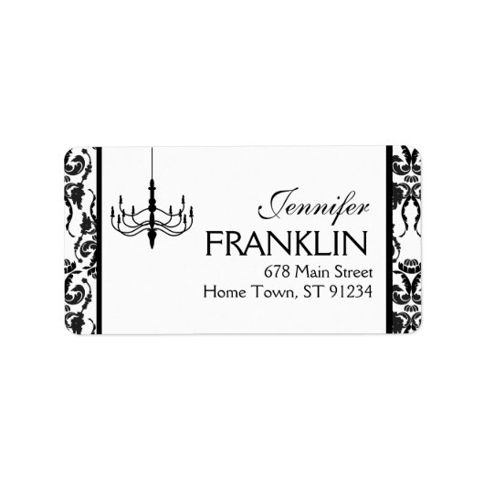 Etikett der Kronieradresse Damask Adressaufkleber (Vorne)