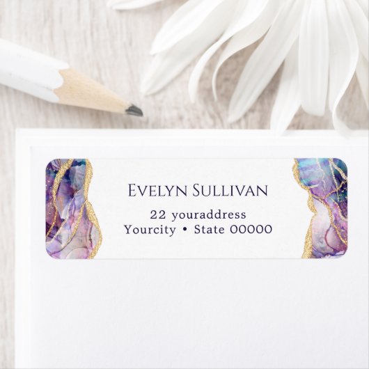Etikett der lila Opal-Rücksendeadresse (Insitu)