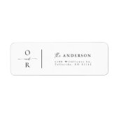 Etikett der Minimalistischen Hochzeitrücksendeadre (Vorne)
