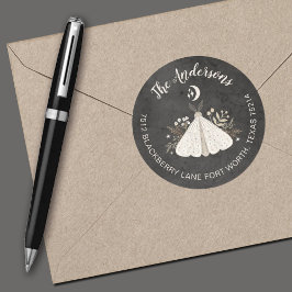 Etikett der mystischen Moth-Rücksendeadresse Runder Aufkleber