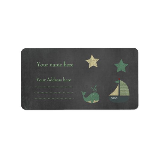 ETIKETT DER NAUTISCHEN THEMENADRESSE ADRESSAUFKLEBER (Vorne)