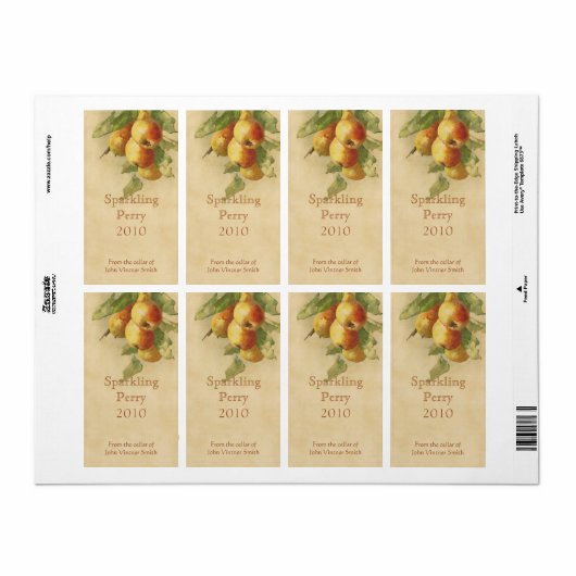 Etikett der Perry-Birne (Vorne)