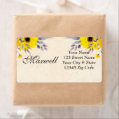 Etikett der personalisierten gelben floralen Versa (Insitu)