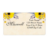 Etikett der personalisierten gelben floralen Versa (Vorne)