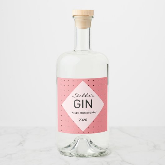 Etikett der personalisierten Gin-Flasche (Vorderseite)
