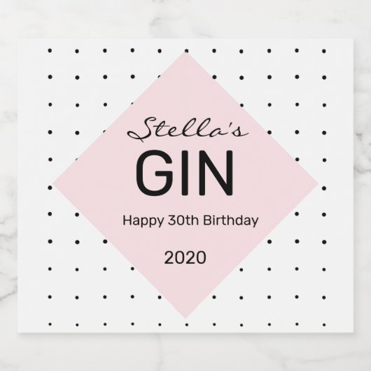 Etikett der personalisierten Gin-Flasche (Einzelnes Label)