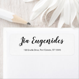 Etikett der persönlichen Rücksendeadresse im weiße