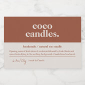 Etikett der Produktkerze (Einzelnes Label)