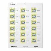 Etikett der Retro-Adresse - Blaues TV-Set Adressaufkleber (Vorne)