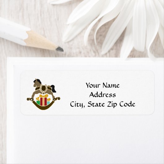 Etikett der Rockpferde-Rücksendeadresse (Insitu)