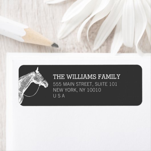 Etikett der Rücksendeadresse für das Weiße Pferd (Insitu)
