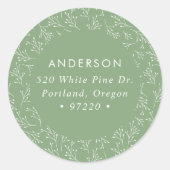Etikett der Rücksendeadresse für den grünen Urlaub Runder Aufkleber (Vorderseite)