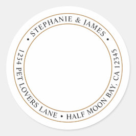 Etikett der Rücksendeadresse für Foto-Haustiere Runder Aufkleber