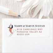 Etikett der Rücksendeadresse für männliche Skifahr (Insitu)