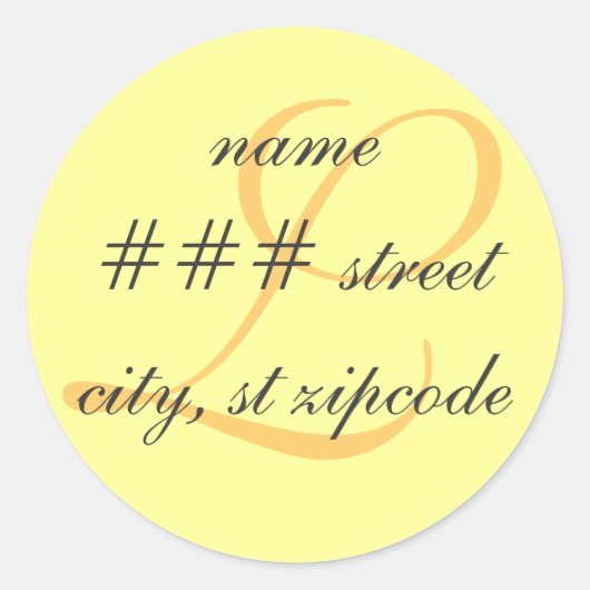 Etikett der Rücksendeadresse L monogramm - Persona Runder Aufkleber (Vorderseite)