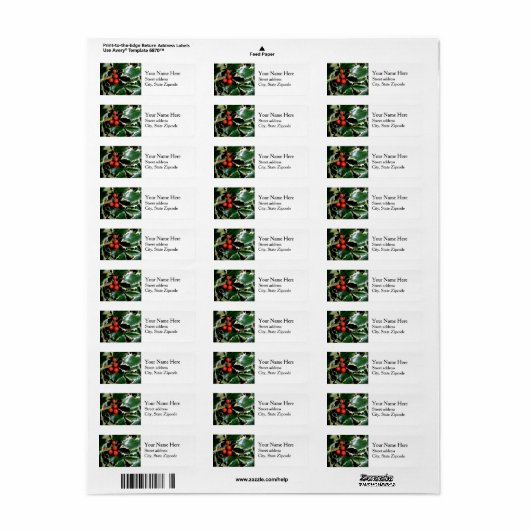 Etikett der saisonalen Rücksendeadresse (Vorne)