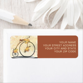 Etikett der Vintagen Rückgabeadresse für das Bike