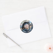 Etikett der vollständigen Foto-Rücksendeadresse de Runder Aufkleber (Umschlag)