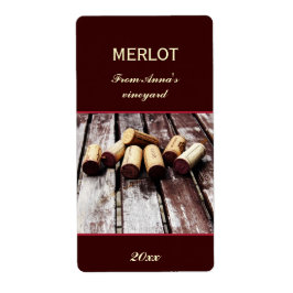 Etikett der Weinflasche