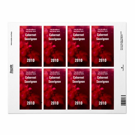 Etikett der Weinflasche (Vorne)