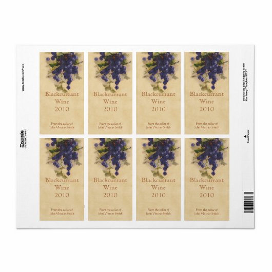 Etikett der Weinflasche (Vorne)