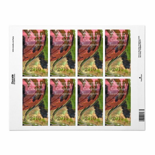 Etikett der Weinflasche (Vorne)