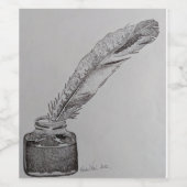 Etikett der Weinflasche, Farbe Feather, Brautfeder (Einzelnes Label)