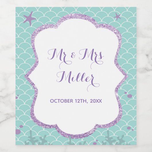 Etikett der Weinflasche oder der Sektflasche unter (Einzelnes Label)