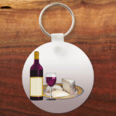 ETIKETT DER WEINFLASCHE, WEINGLAS, KÄSE, PERSÖNLIC SCHLÜSSELANHÄNGER (Vorderseite)