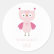 ETIKETT DES BUCHS : NIEDLICH PINK BABY OWL