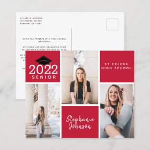 ETIKETT Foto Senior Abschluss Postkarte