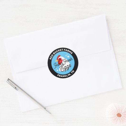 Etikett "Frische Eier" Runder Aufkleber (Umschlag)