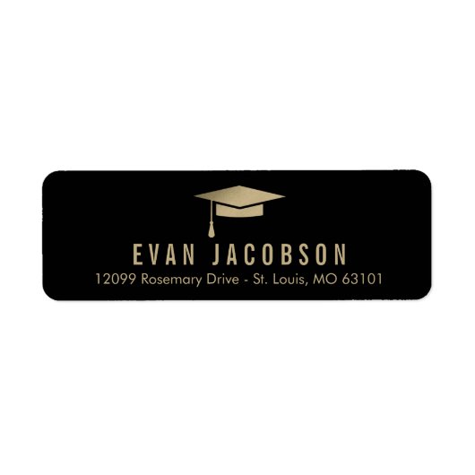 Etikett für Abschluss mit Goldkasten (Vorne)