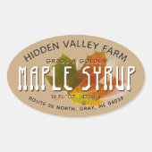 Etikett für Ahornsirup Ovaler Aufkleber (Vorderseite)