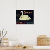 Etikett für Äpfel der Marke Swan Poster (Küche)