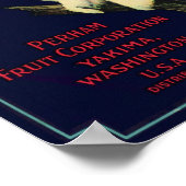 Etikett für Äpfel mit Schneeauulinge Poster (Ecke)