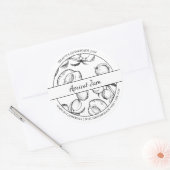 Etikett für Apricot-Marmelade, schwarz und weiß Runder Aufkleber (Umschlag)