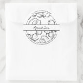 Etikett für Apricot-Marmelade, schwarz und weiß Runder Aufkleber (Tasche)