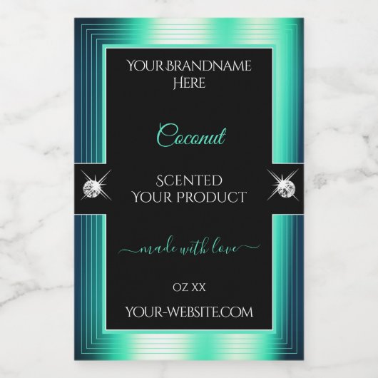 Etikett für Aquamarine schwarze Brillianten mit Au (Einzelnes Label)