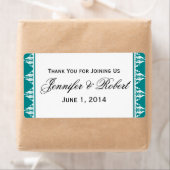 Etikett für aquamarine und weiße Flaschen an der G (Insitu)